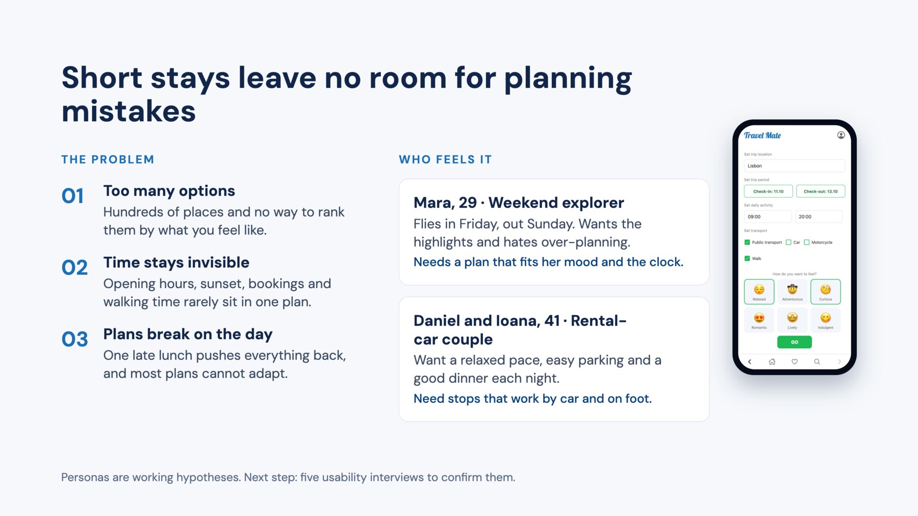 Travel Mate — user research and problem framing