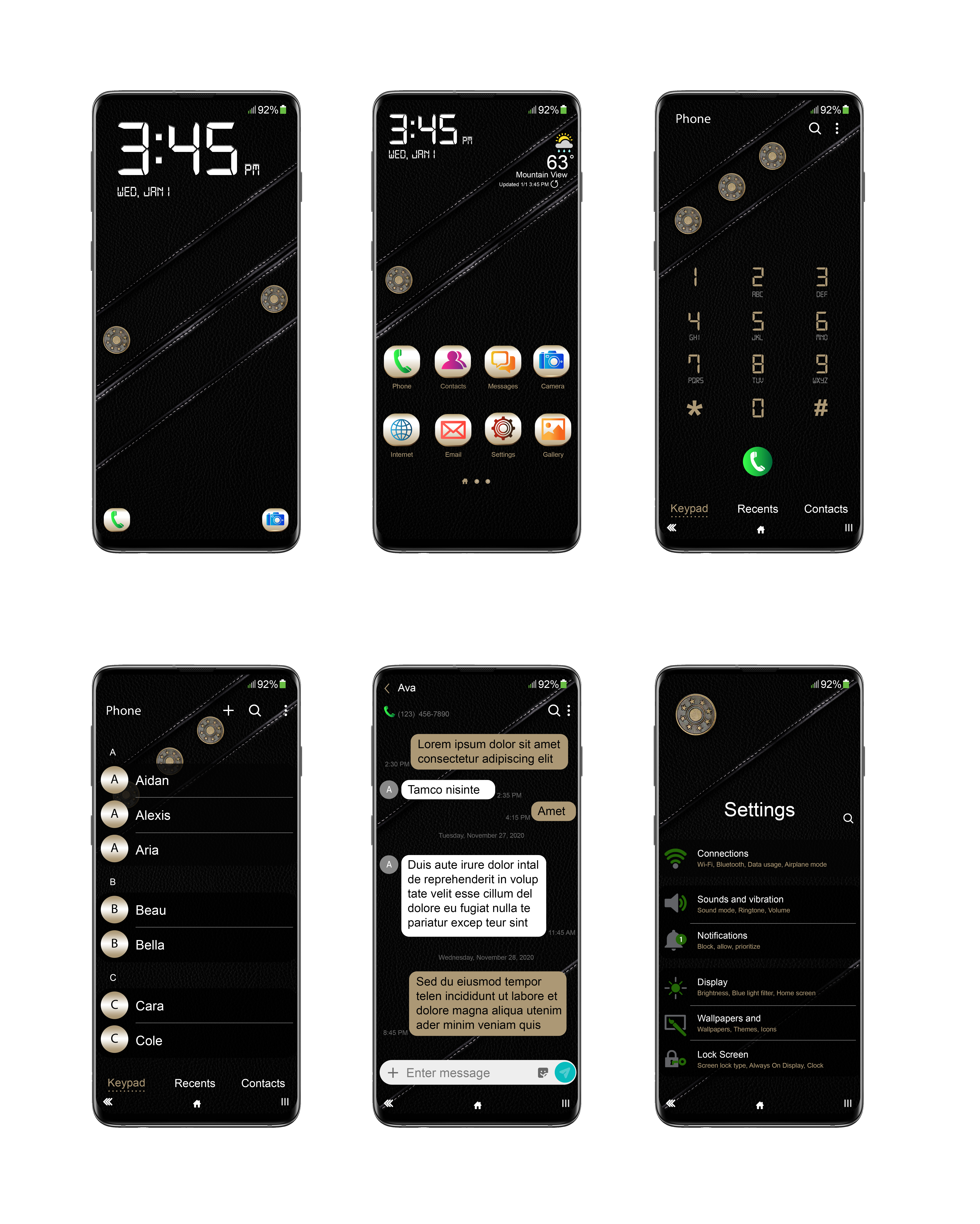 Samsung Theme — Dark Leather