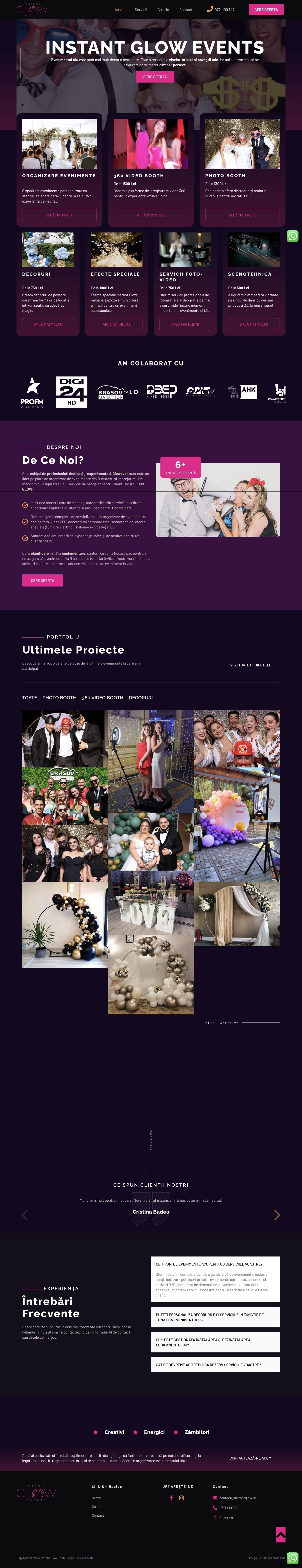 Instant Glow Events — homepage